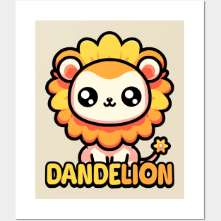 Dandelion! Cute Flower Lion Pun Posters and Art